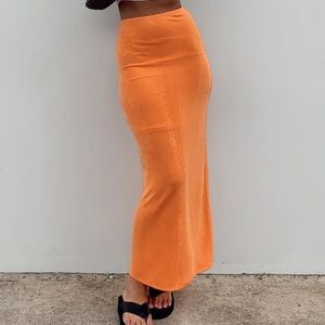 princess polly hariette maxi skirt in orange